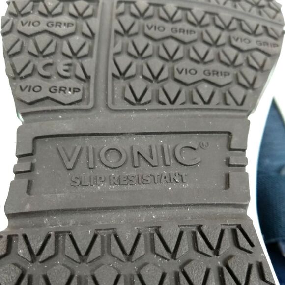 Vionic Navy Blue Marlene Pro Service Slip Resistant Sneakers Velcro 8 1/2 WIDE - Picture 10 of 13